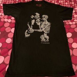 Rare Vintage Vincent Price Smoking Skeleton Shirt